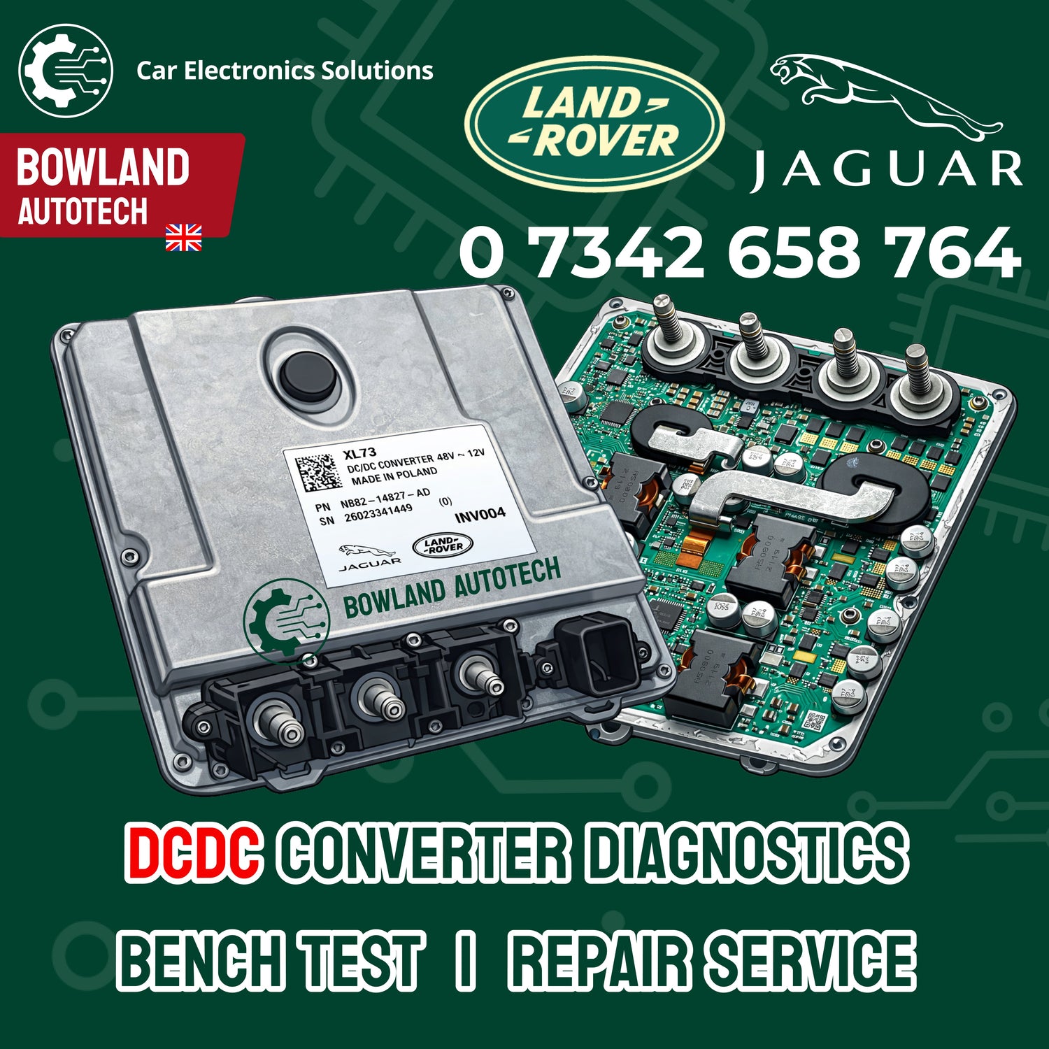LAND ROVER RANGE ROVER 48V DCDC CONVERTER TEST & REPAIR SERVICE