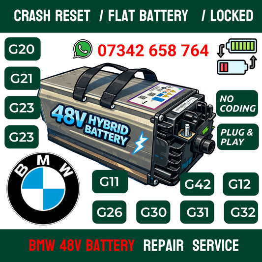 BMW G Series 48V Mild Hybrid Battery Reset Unlock Crash Shutdown Service BMS