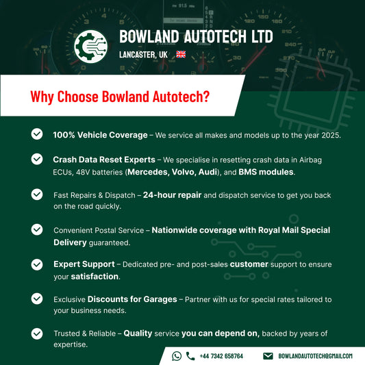 B0100-49 REPAIR SERVICE Fiat Ducato, Peugeot Boxer, Citroen Relay Airbag ECU's