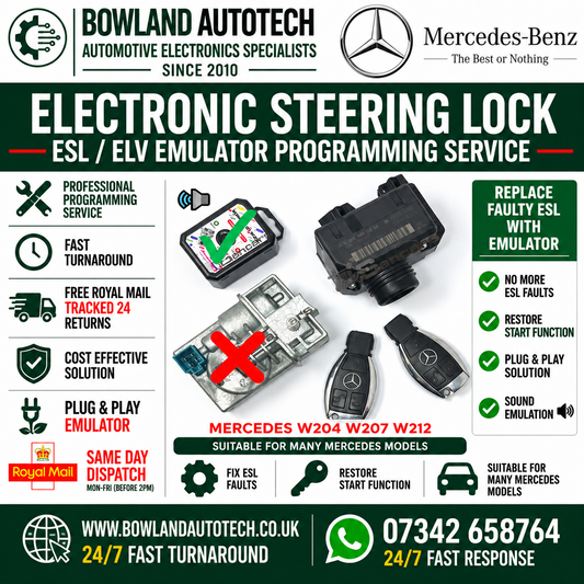 Mercedes-Benz W207  ESL ELV Emulator Programming Service | Electronic Steering Lock Mercedes UK | Bowland Autotech
